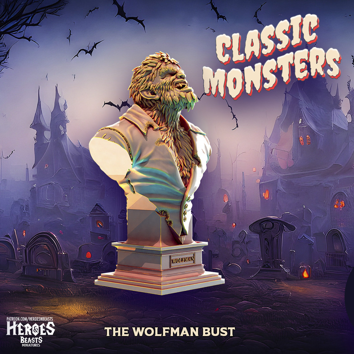 Wolfman | Monster Miniature | Heroes & Beasts | Classic Movie Monsters | DnD |