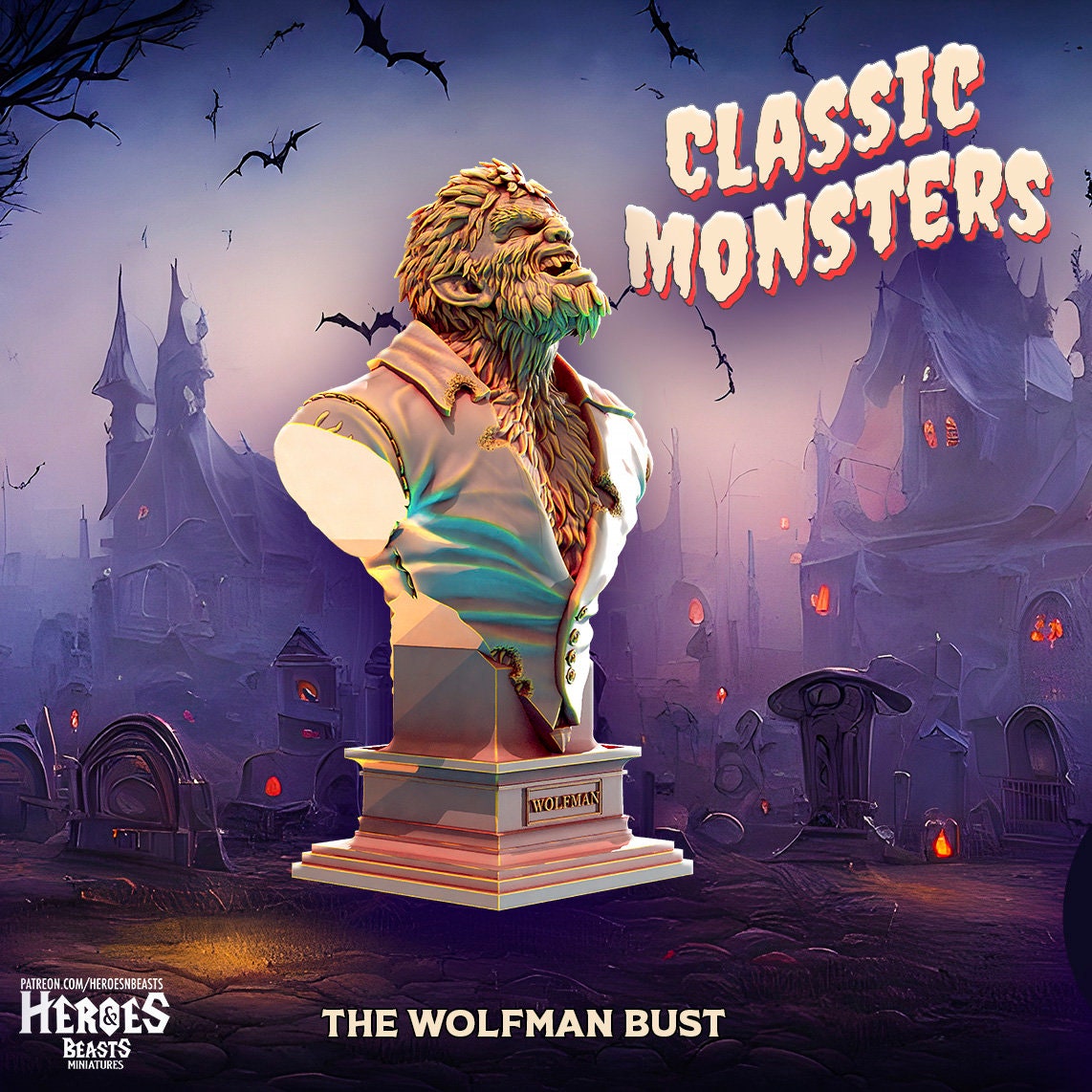 Wolfman | Monster Miniature | Heroes & Beasts | Classic Movie Monsters | DnD |