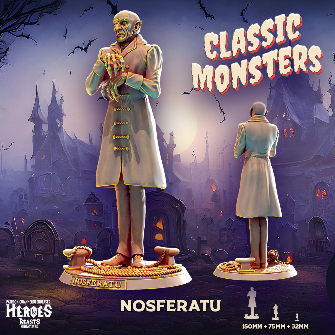 Nosferatu | Vampire Miniature | Heroes & Beasts | Classic Movie Monsters | DnD