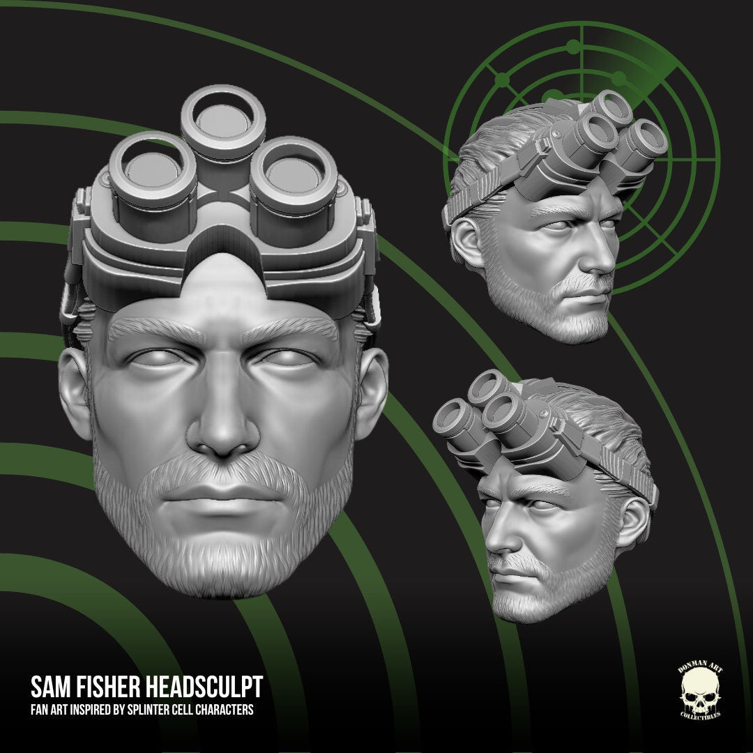 Sam Fisher Splinter Cell Head: 1/12 Scale Unpainted Figure