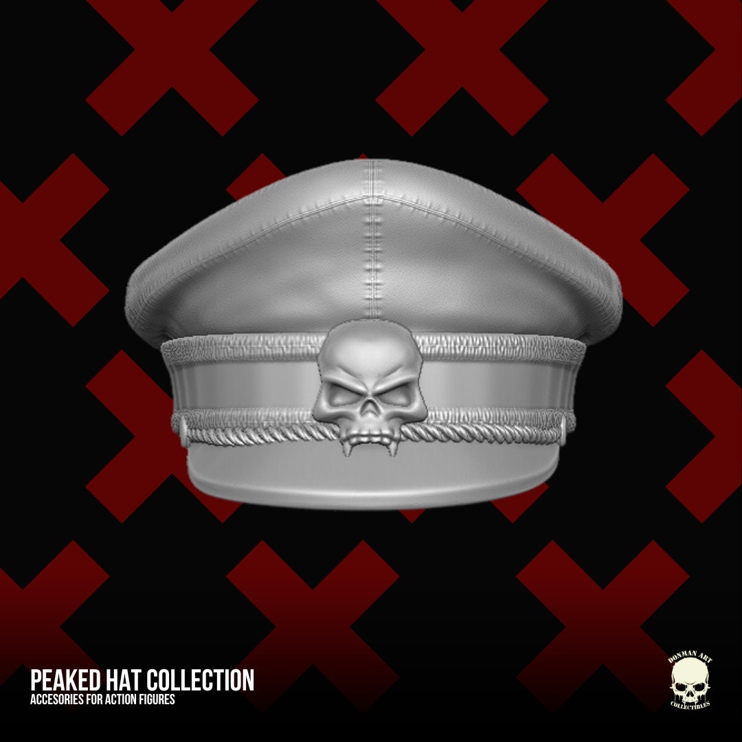 Peaked Hat cap for 6 inch action figures GI Joe Classified, mezco, neca, black