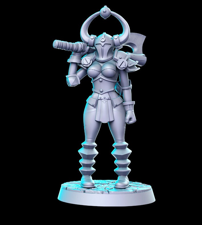 HeroQuest female Chaos Warriors - Miniatures Unpainted 32mm Dungeons and Dragons