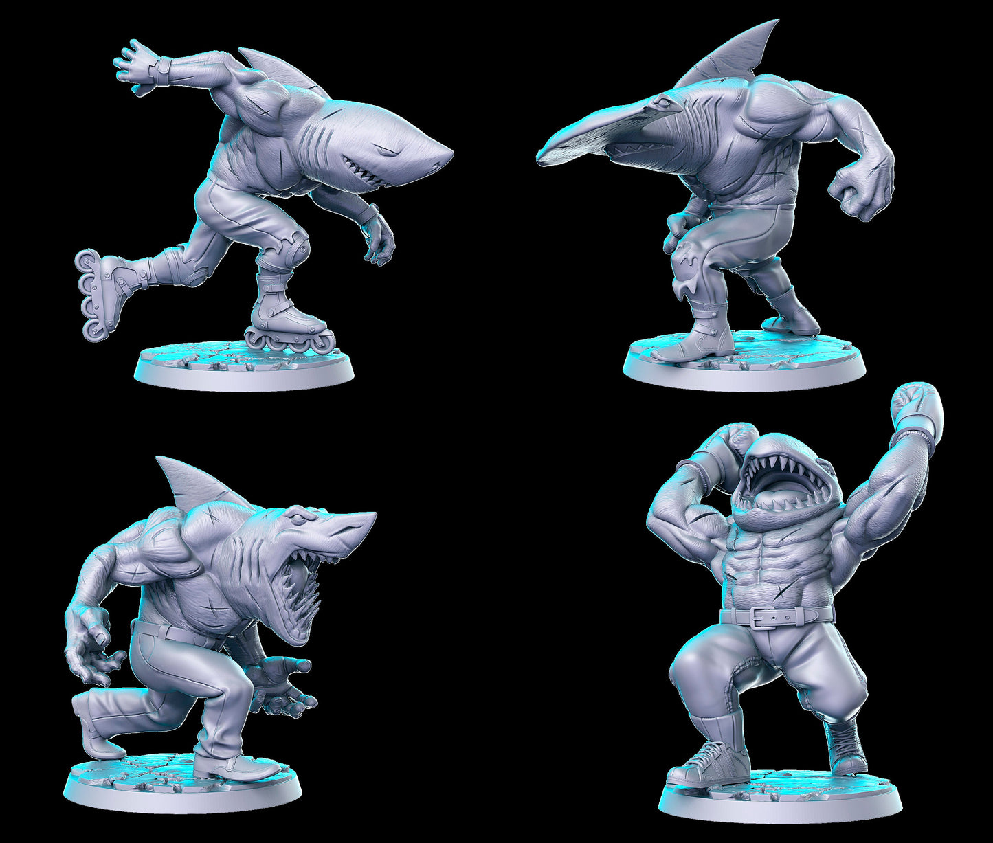 Street Sharks - resin miniature for tabletop games DnD, Dungeons and Dragons, b