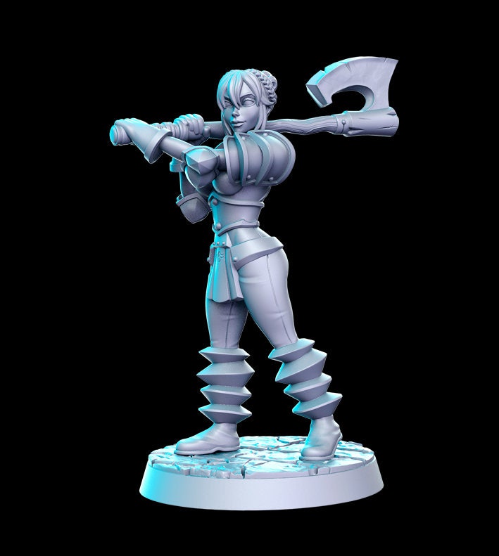 HeroQuest female Chaos Warriors - Miniatures Unpainted 32mm Dungeons and Dragons