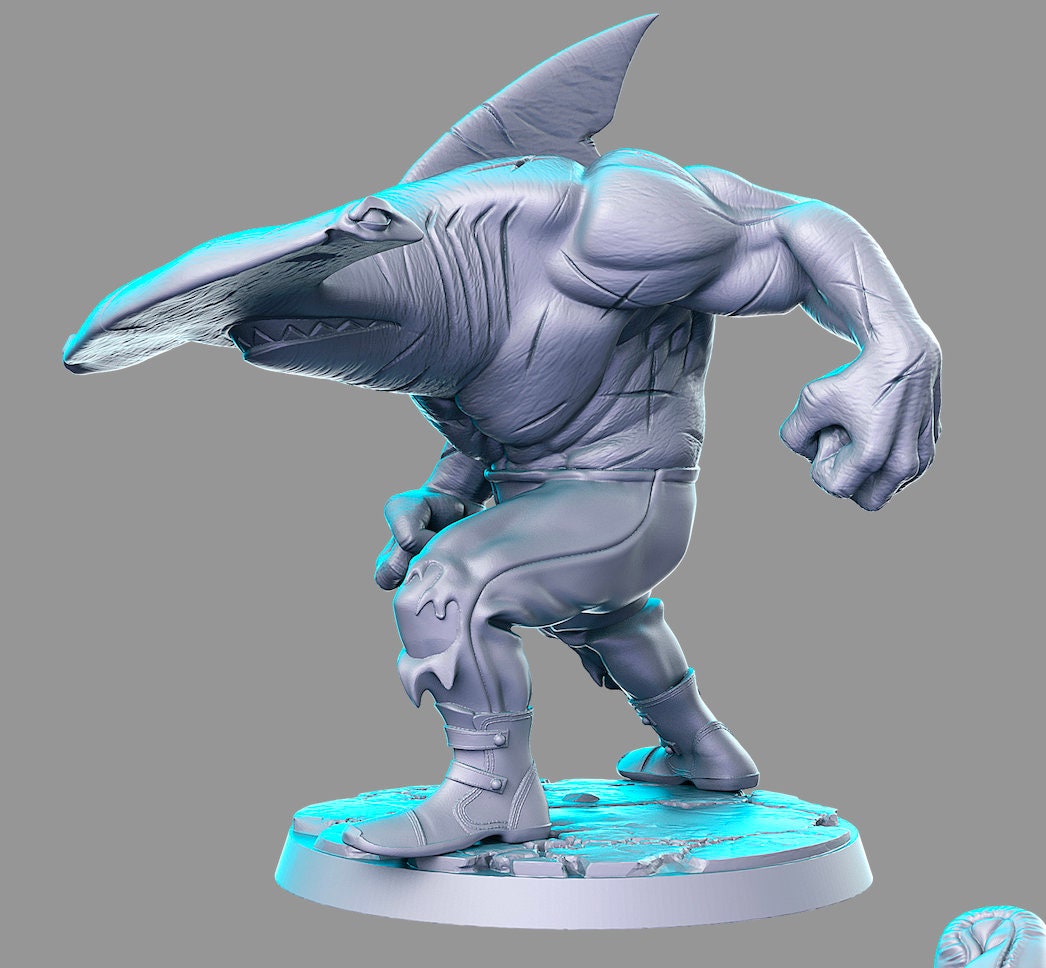 Street Sharks - resin miniature for tabletop games DnD, Dungeons and Dragons, b
