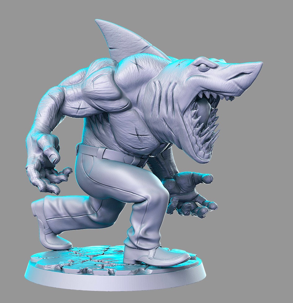 Street Sharks - resin miniature for tabletop games DnD, Dungeons and Dragons, b