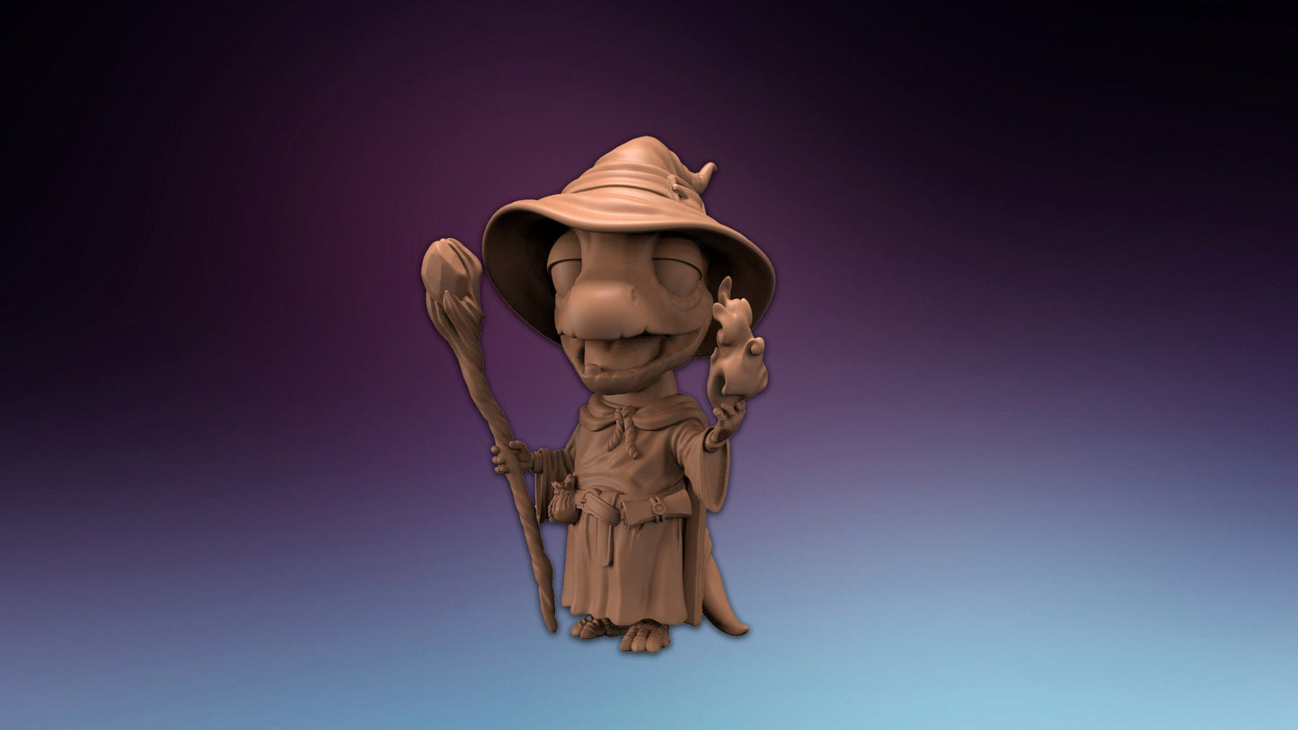 HeroQuest Dilophosaurus Dino Wizard - Miniatures Unpainted 28/32mm Dungeons and