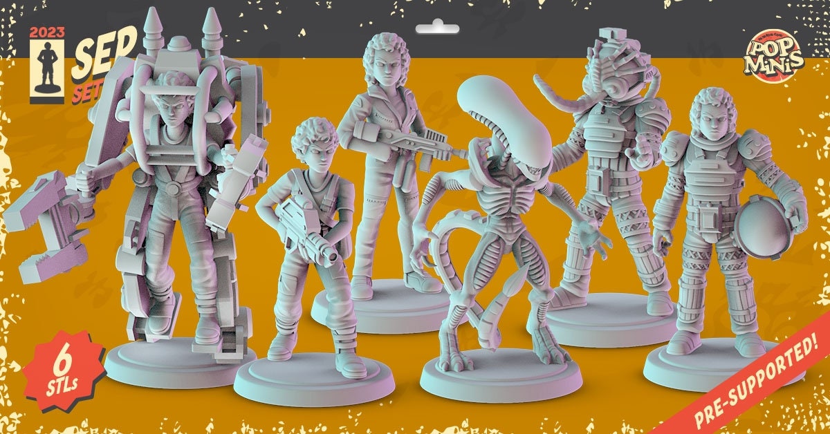 Alien 34mm Minis tabletop gaming, DnD Aliens, Prometheus