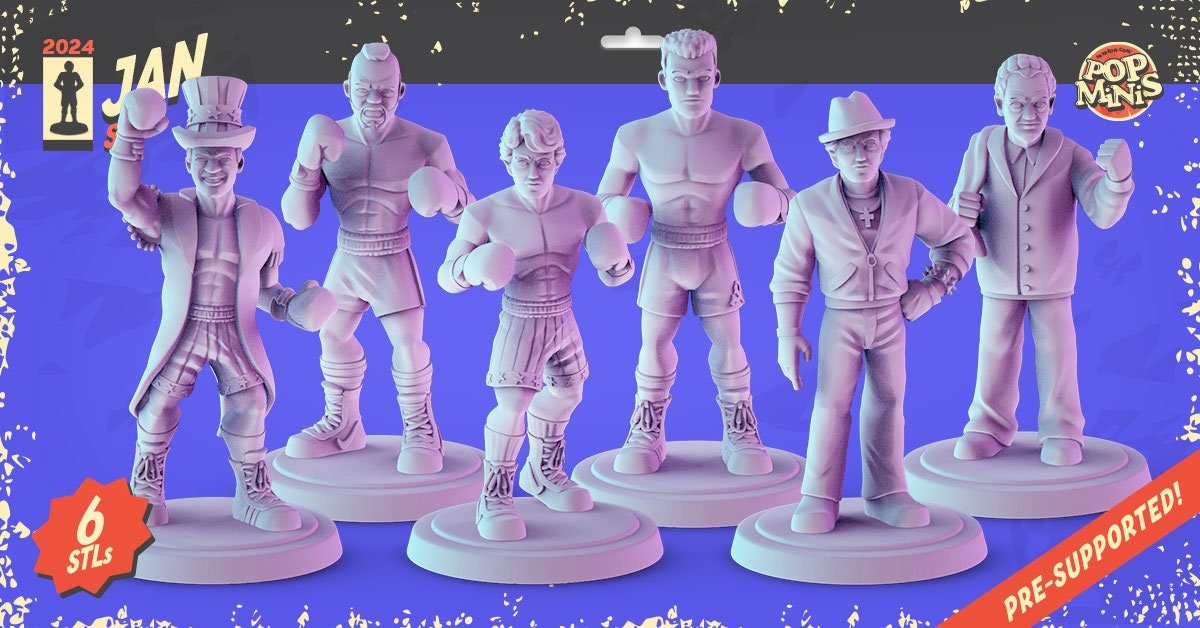 Rocky 34mm Minis tabletop gaming, DnD Apollo Creed, Stallone