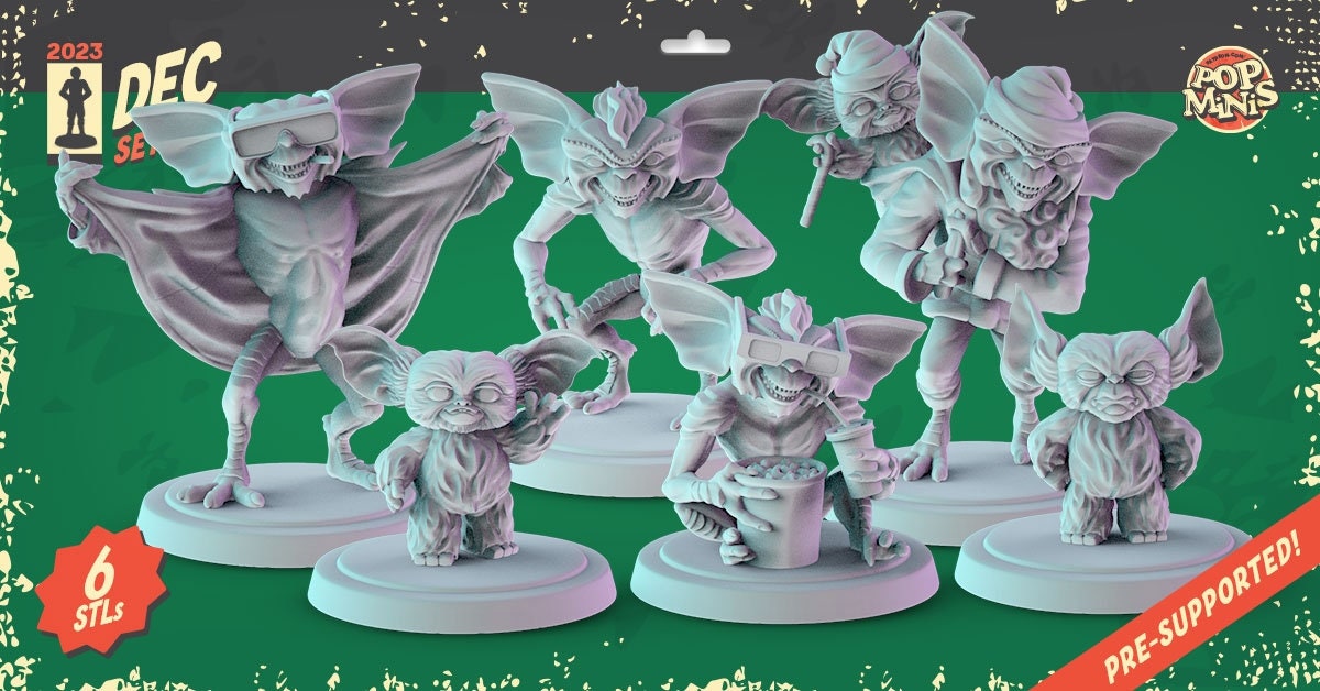 Gremlins 34mm Minis tabletop gaming, DnD Gizmo mogwai