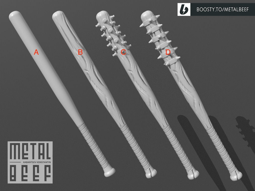 1/12 Scale Baseball or Spiked Bat: Toy Accessory