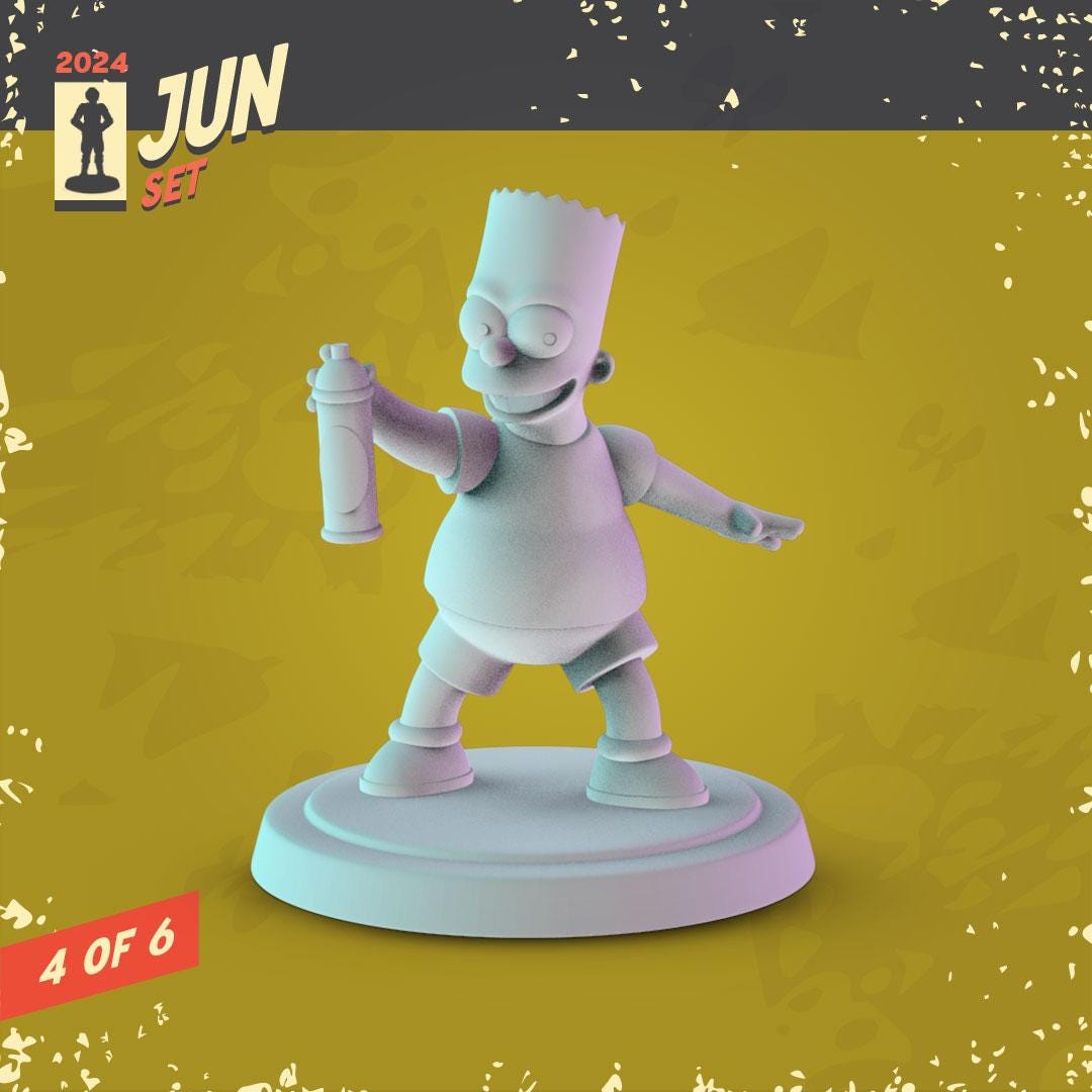 The Simpsons 34mm Minis tabletop gaming, DnD Homer, bart, maggie, lisa, marge