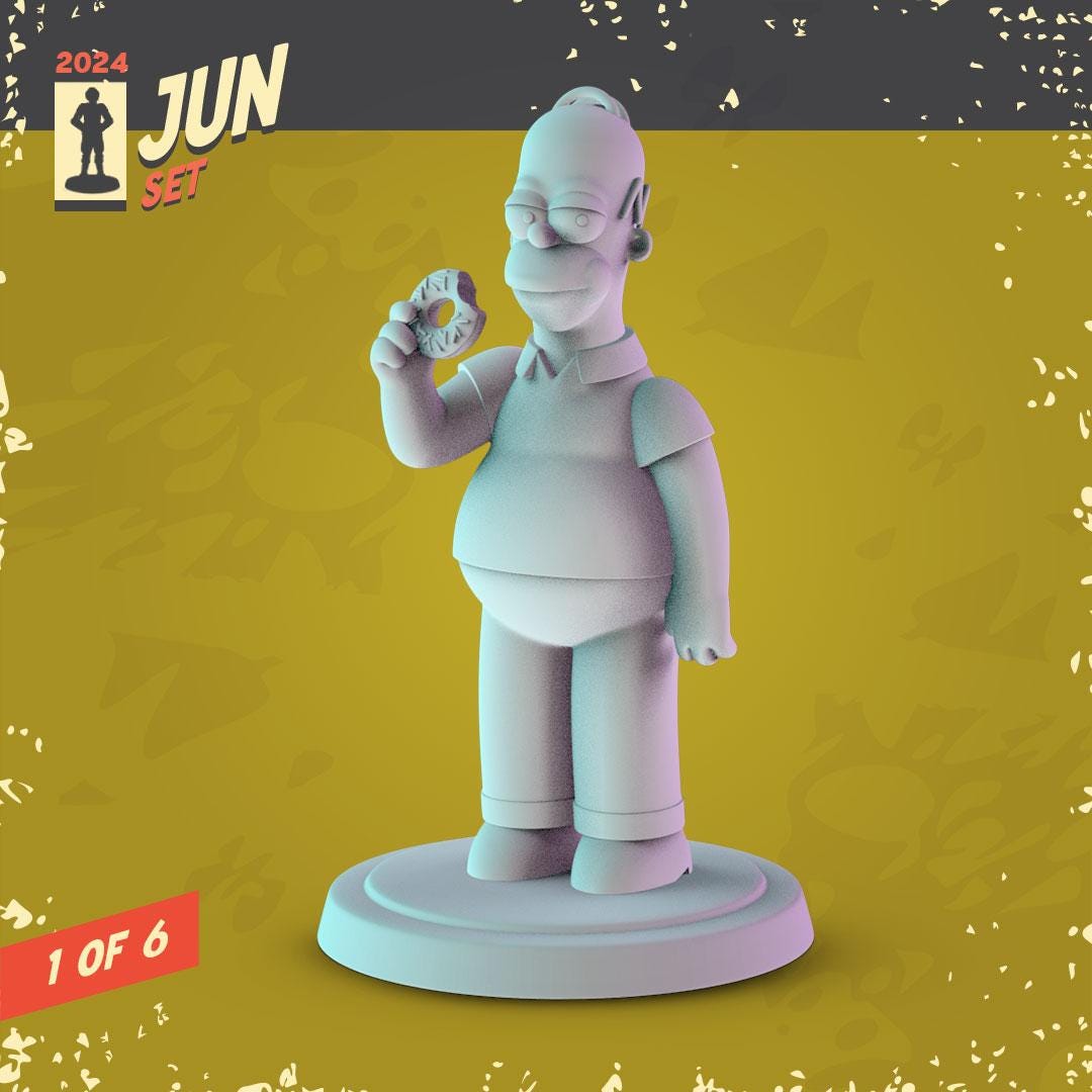 The Simpsons 34mm Minis tabletop gaming, DnD Homer, bart, maggie, lisa, marge