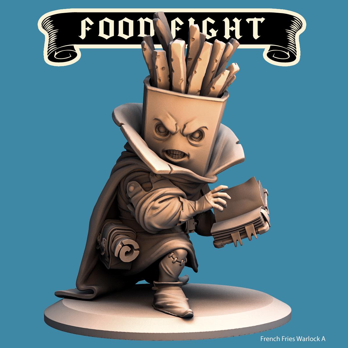 French Fries Warlock -- Food Fight! tabletop gaming DnD 32mm | 75MM
