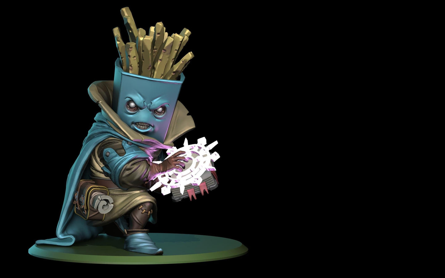 French Fries Warlock -- Food Fight! tabletop gaming DnD 32mm | 75MM