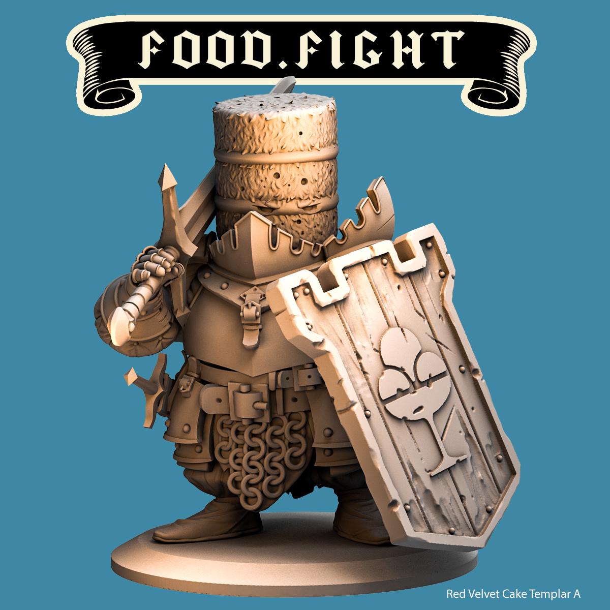 Red Velvet Cake Templar -- Food Fight! tabletop gaming DnD 32mm | 75MM