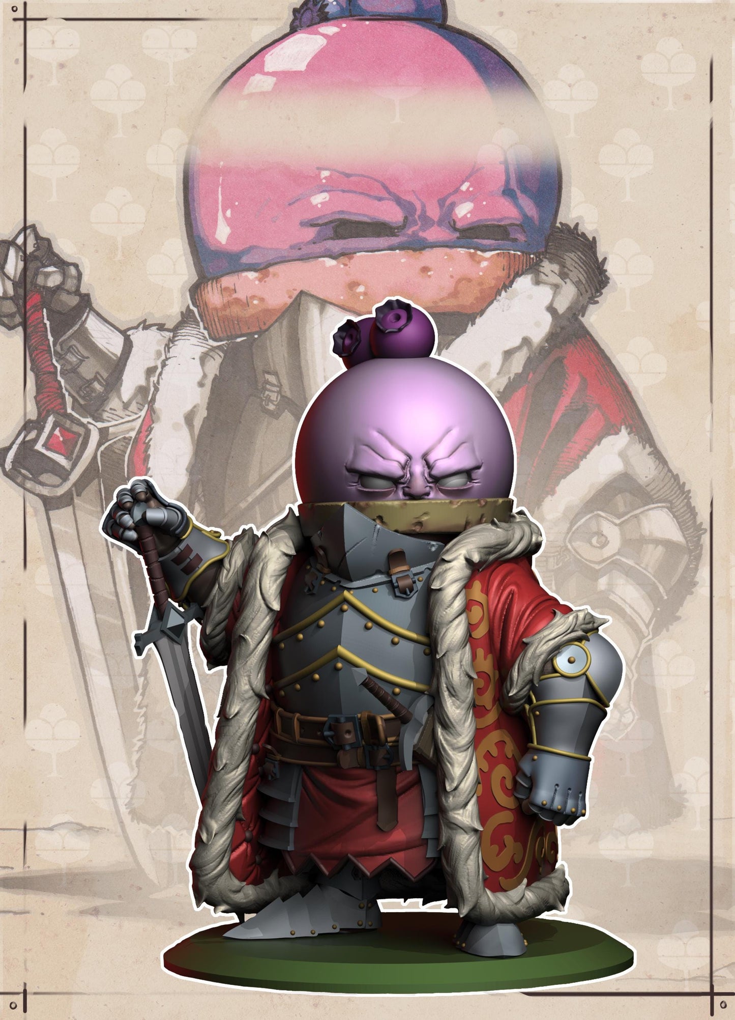 Blueberry Count--Food Fight! tabletop gaming DnD 32mm | 75MM
