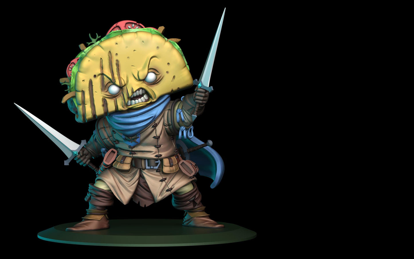 Taco Swordsman -- Food Fight! tabletop gaming DnD 32mm | 75MM