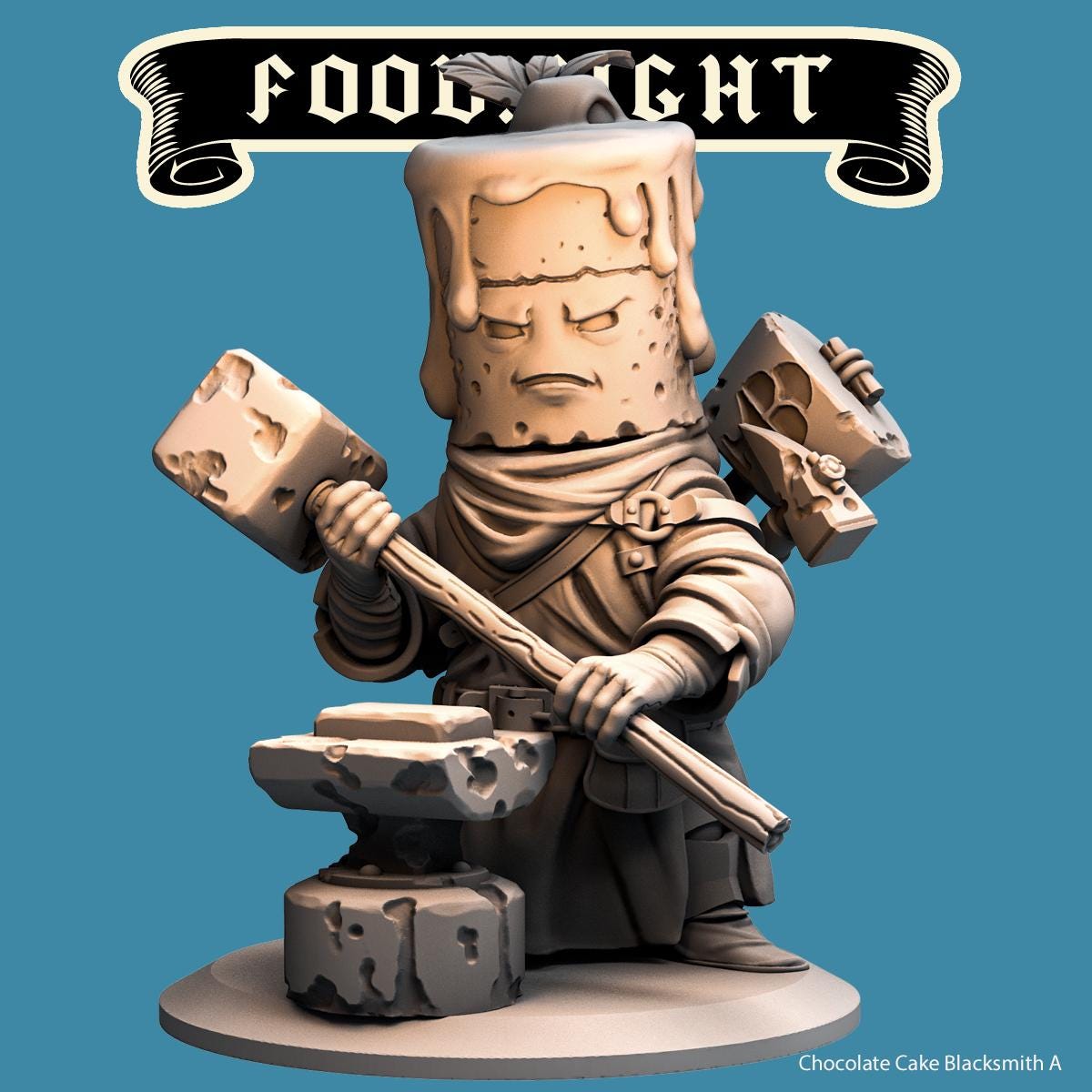 Chocolate Cake Blacksmith -- Food Fight! tabletop gaming DnD 32mm | 75MM