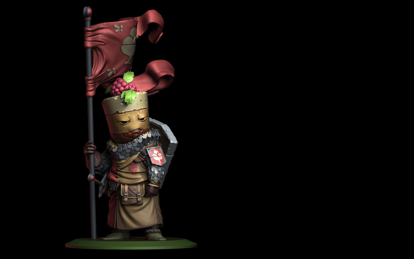 Chocolate Cake Gonfalonier - Flag bearer -- Food Fight! tabletop gaming DnD 32m