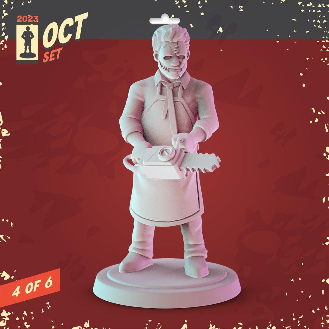 Halloween Horror 2 36mm Minis tabletop gaming, DnD Pennywise, Texas Chainsaw Ma