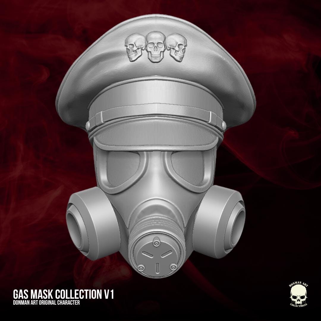 Gas Mask Head: 6-inch Trooper, Mezco, Black Series, Legends 1/12 Scale