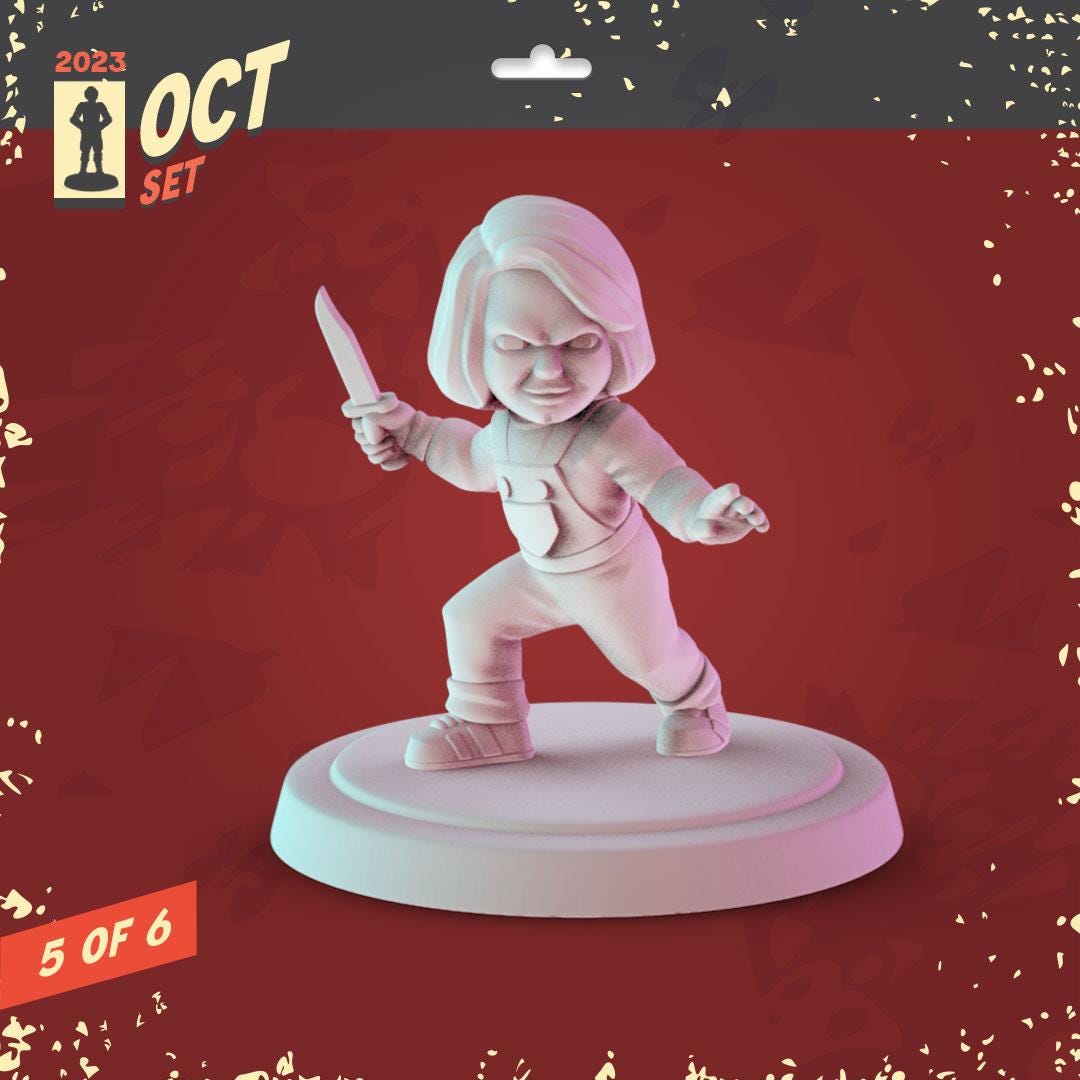 Halloween Horror 2 36mm Minis tabletop gaming, DnD Pennywise, Texas Chainsaw Ma