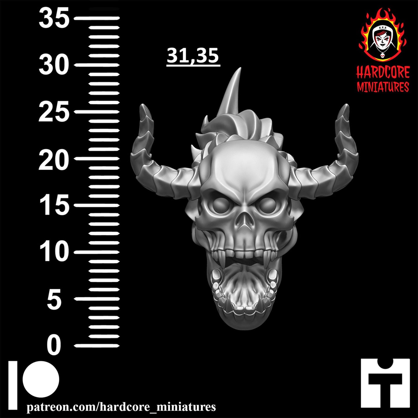 Doom Flaming Skull Demon Lost Souls 32mm dnd miniature doom video game
