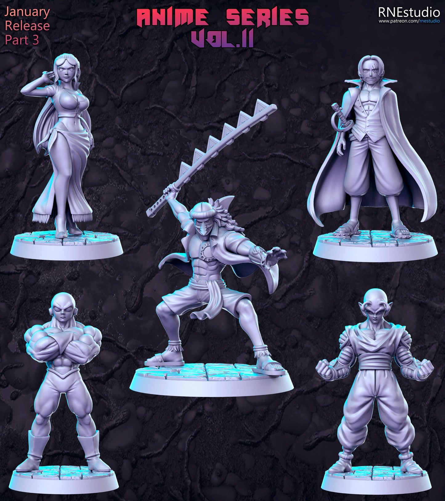 Anime Series Vol 11 Full Set DnD Miniature, Tabletop RPG DnD Mini, D&D Figurine