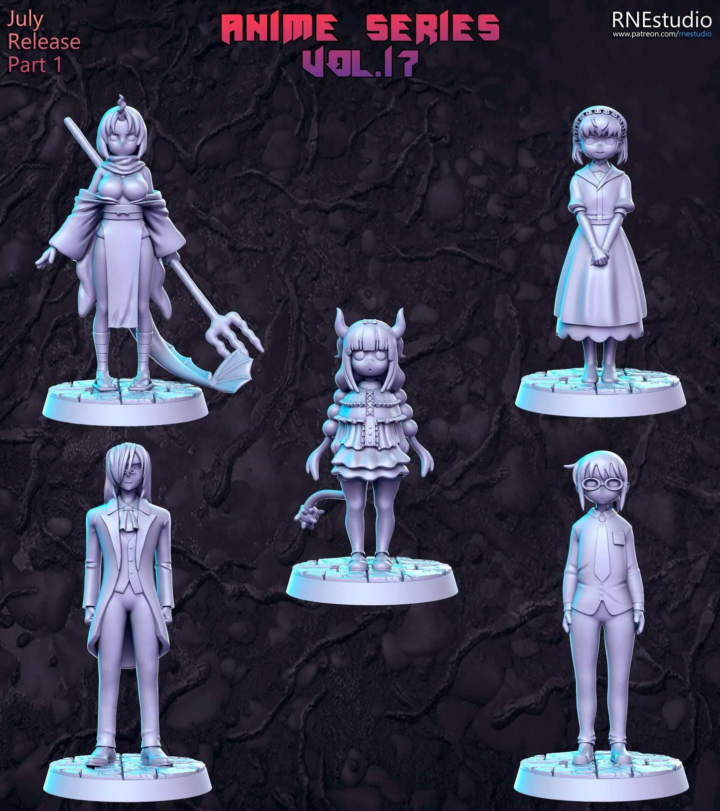 Anime Series Vol 17 Full Set DnD Miniature, Tabletop RPG DnD Mini, D&D Figurine