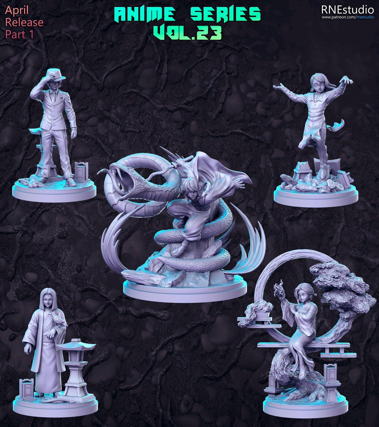 Anime DnD Miniature Set: Fantasy Tabletop RPG Figures, RN Estudio