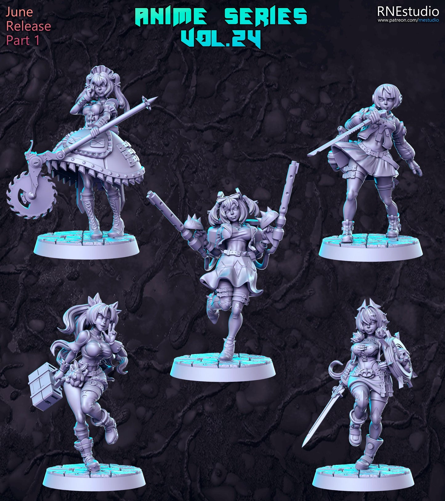Anime Series Vol 24 Full Set DnD Miniature, Tabletop RPG DnD Mini, D&D Figurine