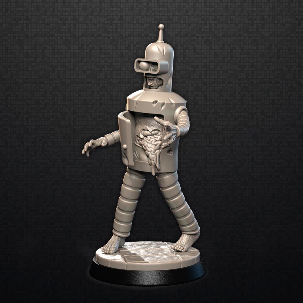 Robot Bending Zombie ZOMBIE-CON : The Walking Nerds 32mm gaming miniature Bender