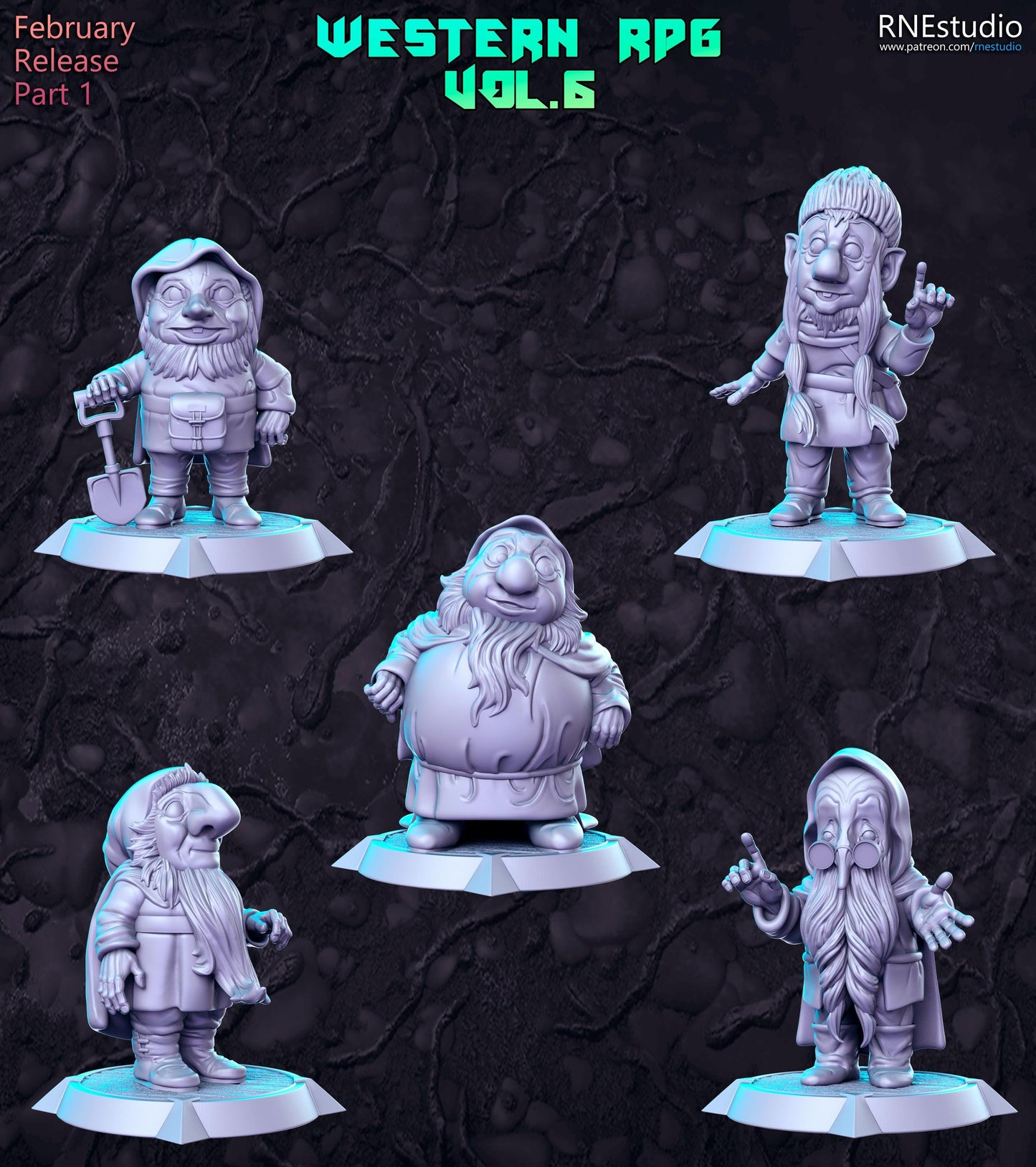Western RPG Vol 6 Full Set DnD Miniature, Tabletop RPG Mini, D&D Figurines, Fan