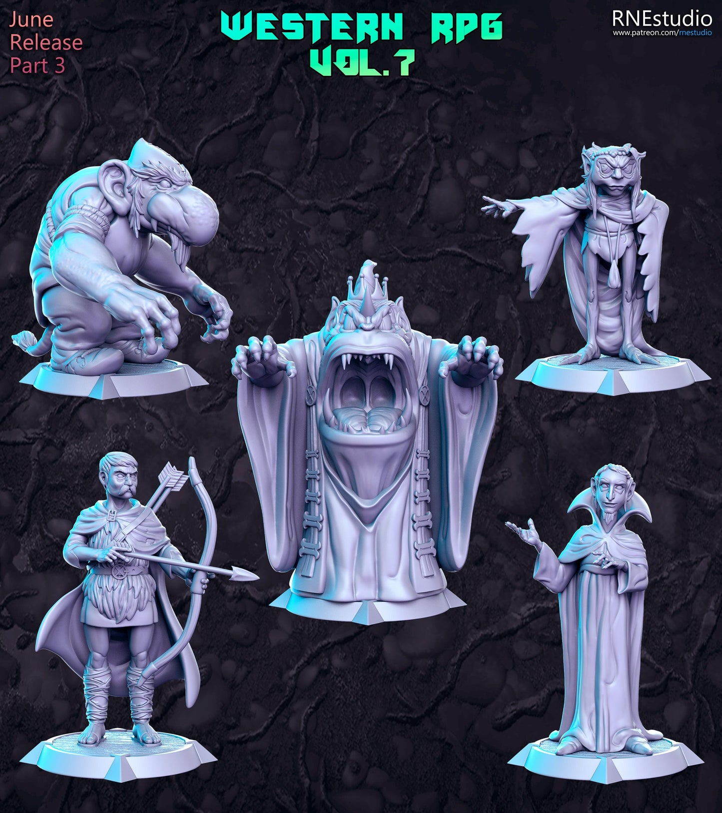 Western RPG Vol 7 Full Set DnD Miniature, Tabletop RPG Mini, D&D Figurines, Fan