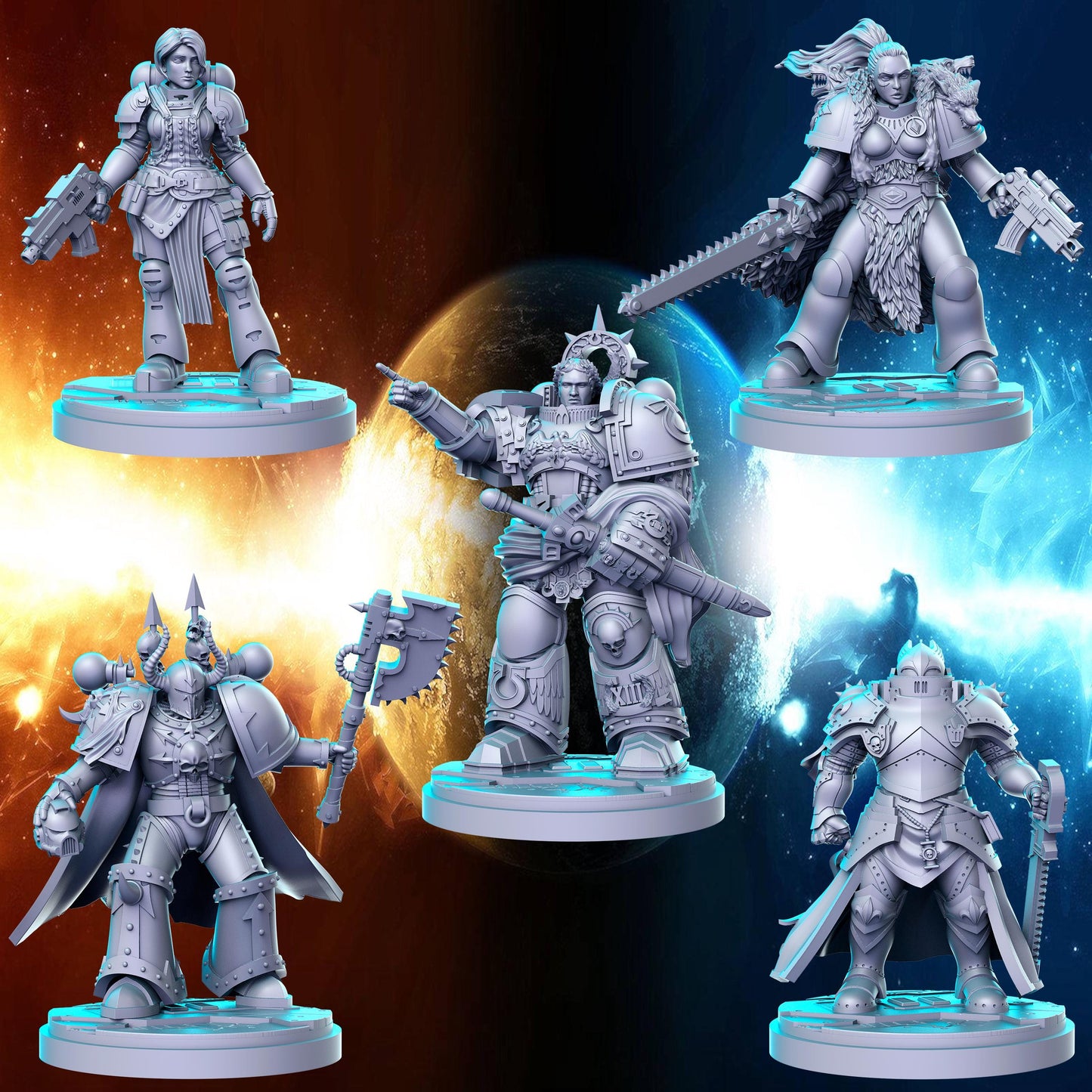 Champions Full Set DnD Miniature, Tabletop RPG DnD Mini, D&D Figurines, Fantasy