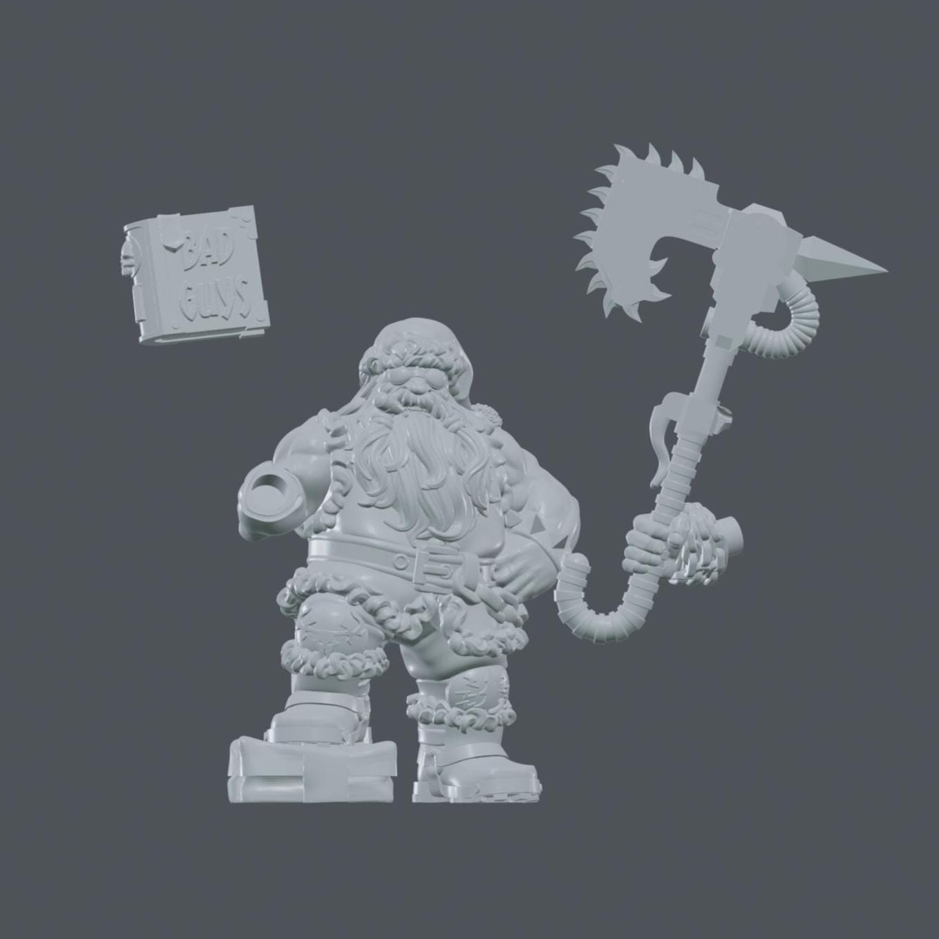 Santa Squatus : 32mm table top mini army builder santa ORC