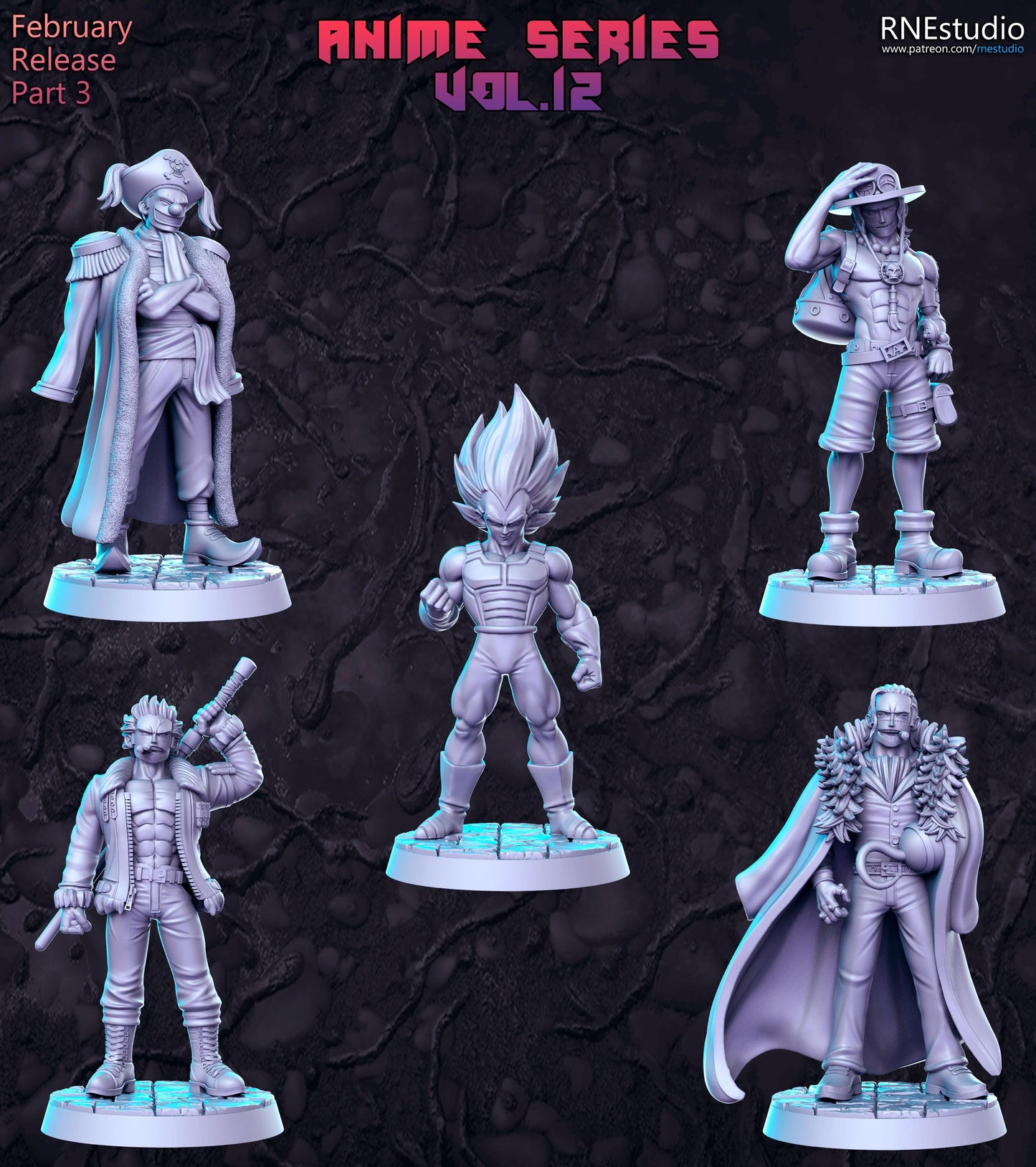 Anime Series Vol 12 Full Set DnD Miniature, Tabletop RPG DnD Mini, D&D Figurine