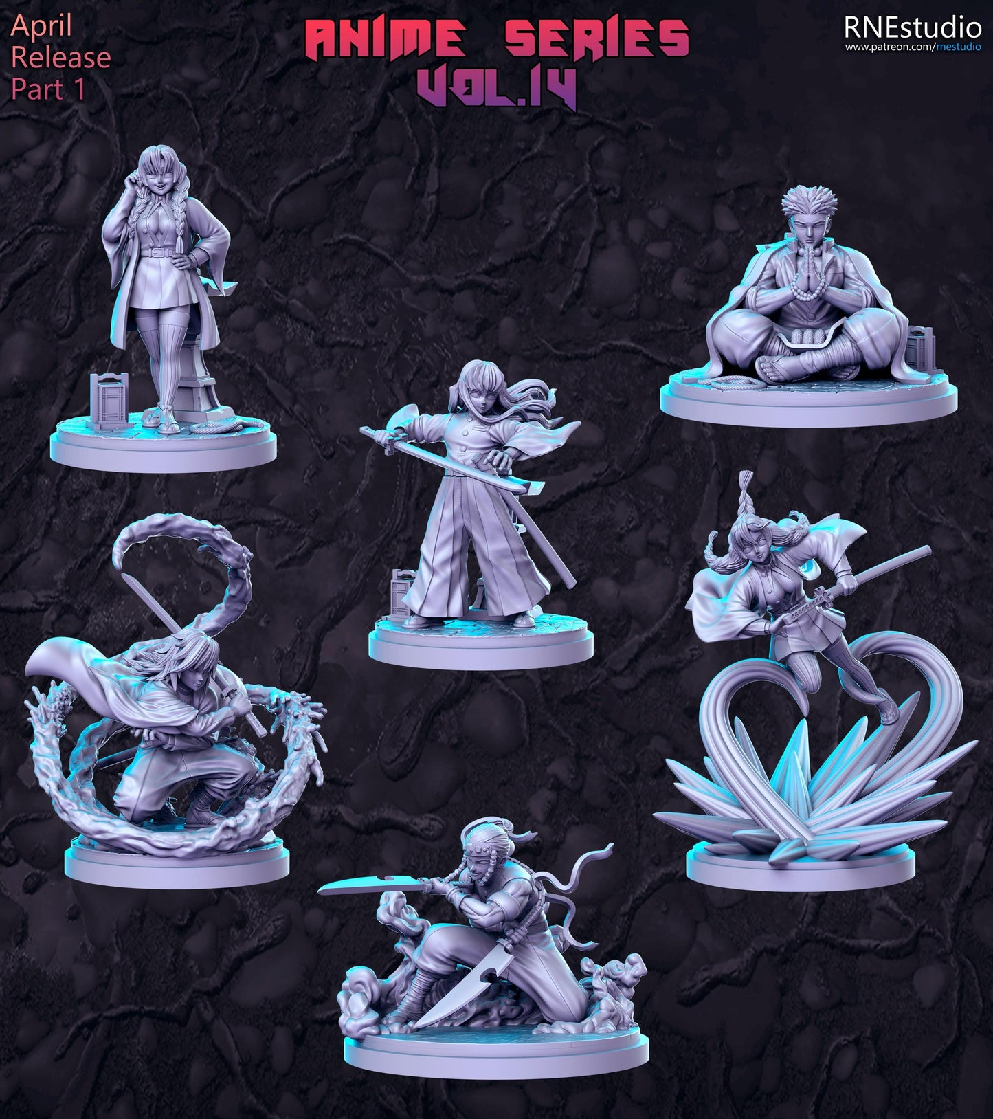 Anime Series Vol 14 Full Set DnD Miniature, Tabletop RPG DnD Mini, D&D Figurine
