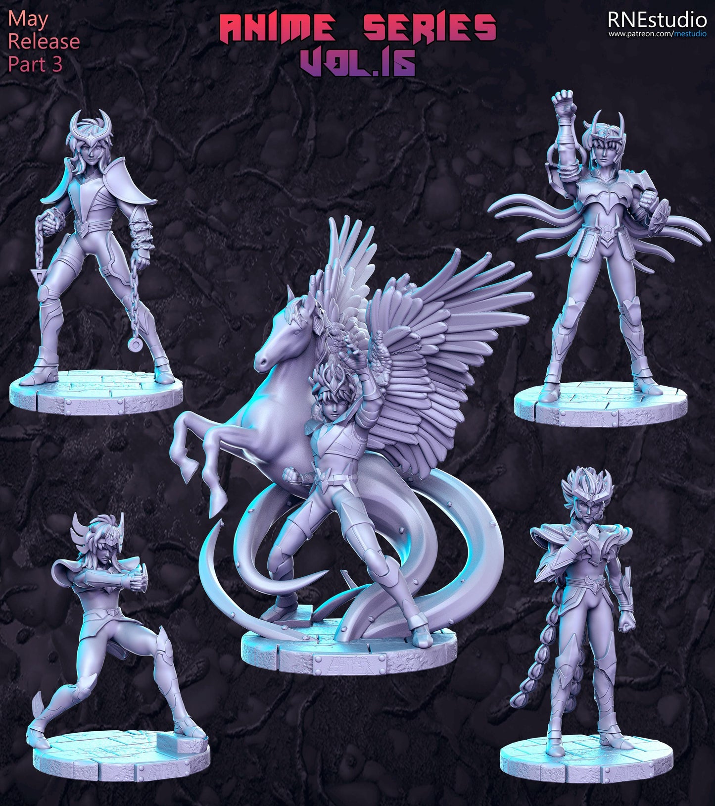 Anime Series Vol 15 Full Set DnD Miniature, Tabletop RPG DnD Mini, D&D Figurine