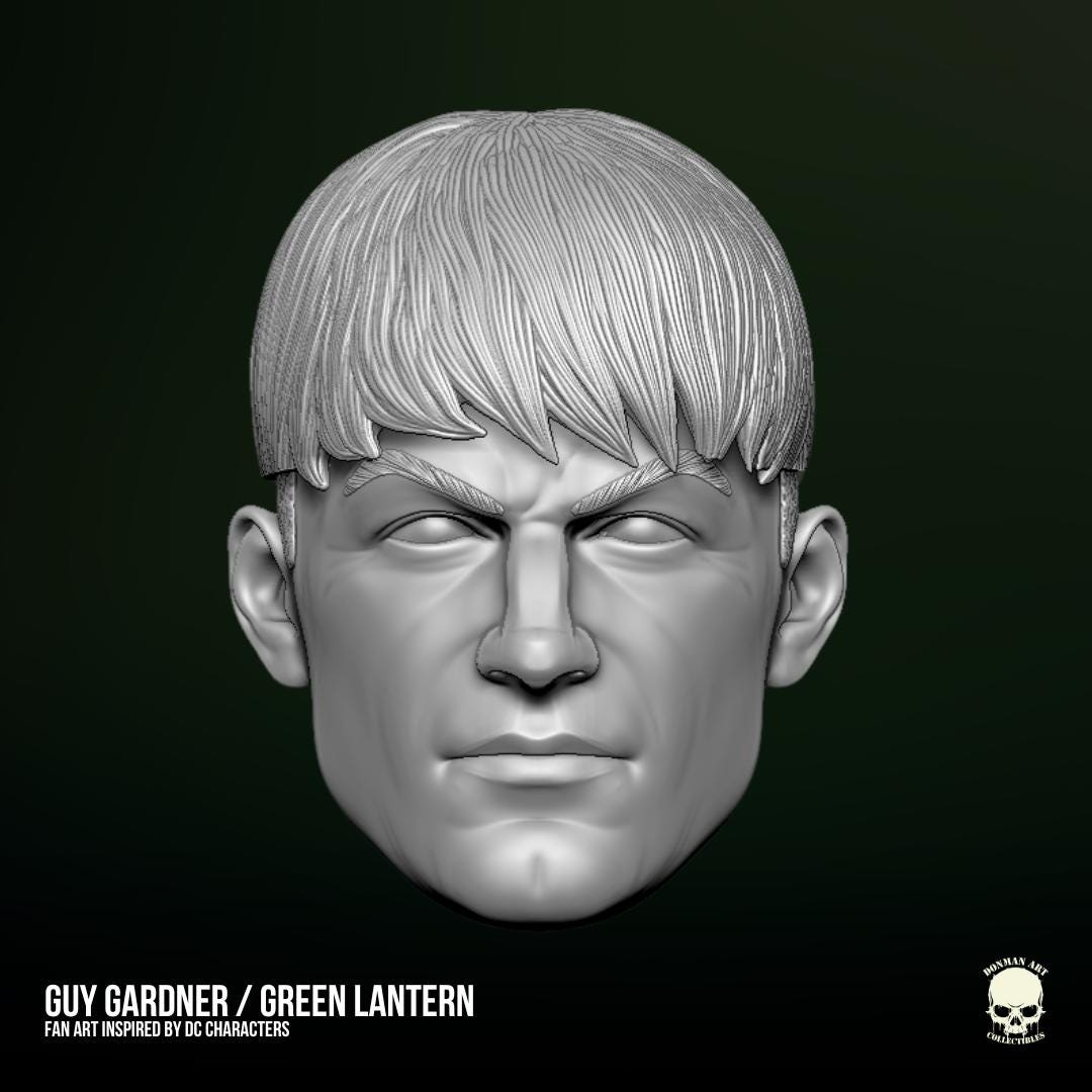 Guy Gardner Green Lantern head 1/12 head Marvel Legends GI Joe classified 1:12