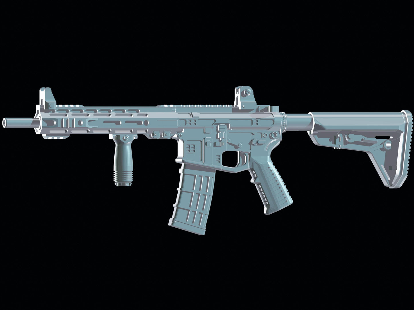 1/12 AR-15 Assault Rifle 1:12 Scale Toy Rifles for toy action figures GI Joe Cl