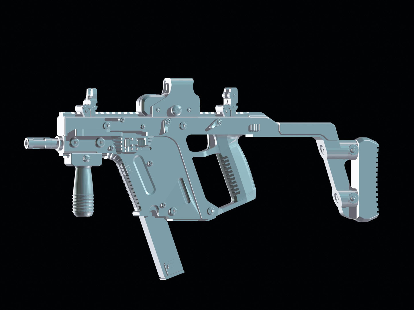 1/12 Scale Kriss Vector SMG: Toy Rifle Accessory for Action Figures