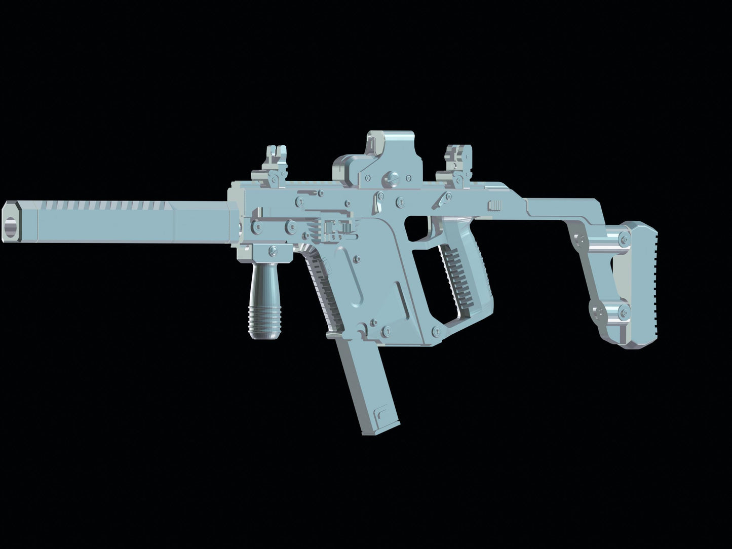1/12 Scale Kriss Vector SMG: Toy Rifle Accessory for Action Figures