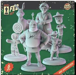 Skrek Miniatures - complete set 36mm Dioramas, tabletop RPGs. Designed by Pop M