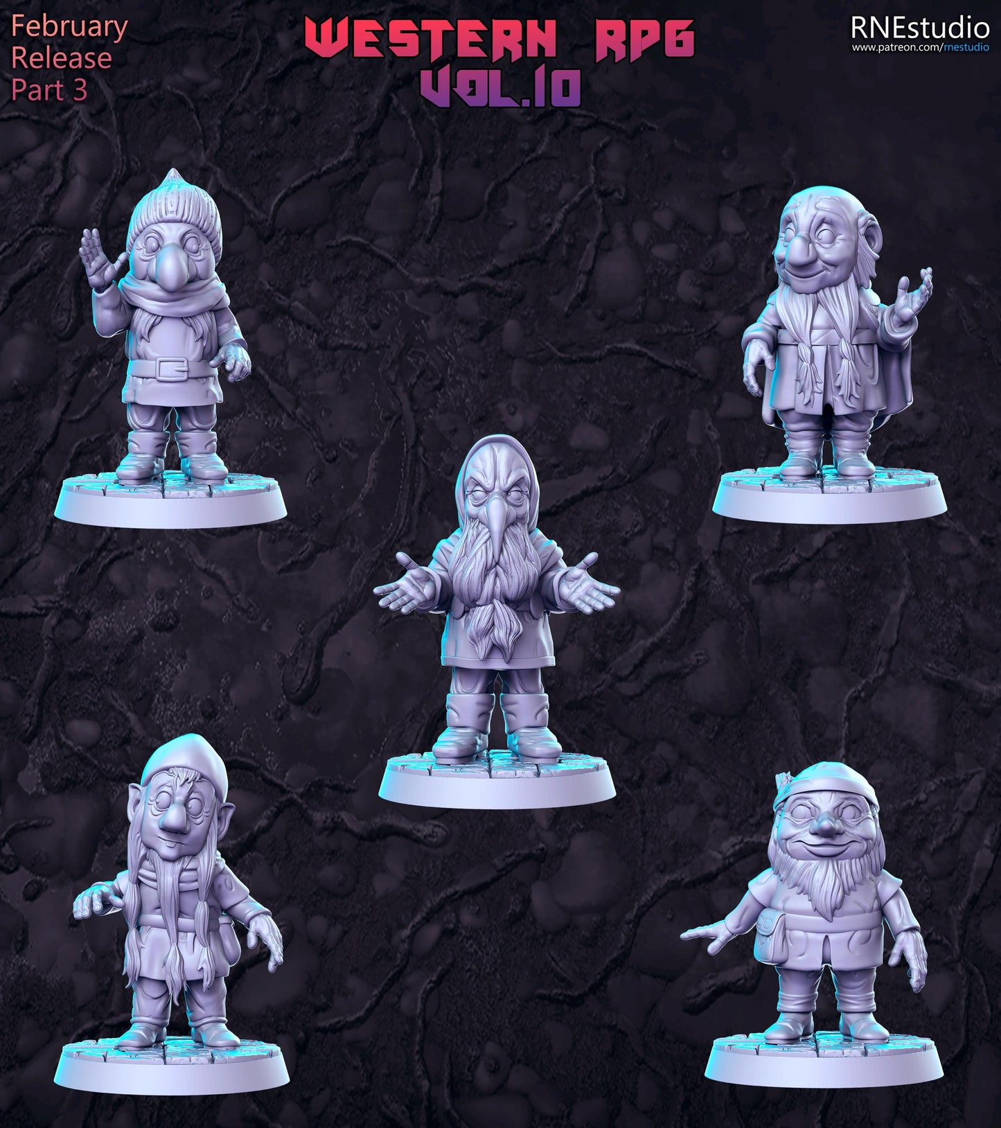 Western RPG Vol 10 Full Set DnD Miniature, Tabletop RPG Mini, D&D Figurines, Fa