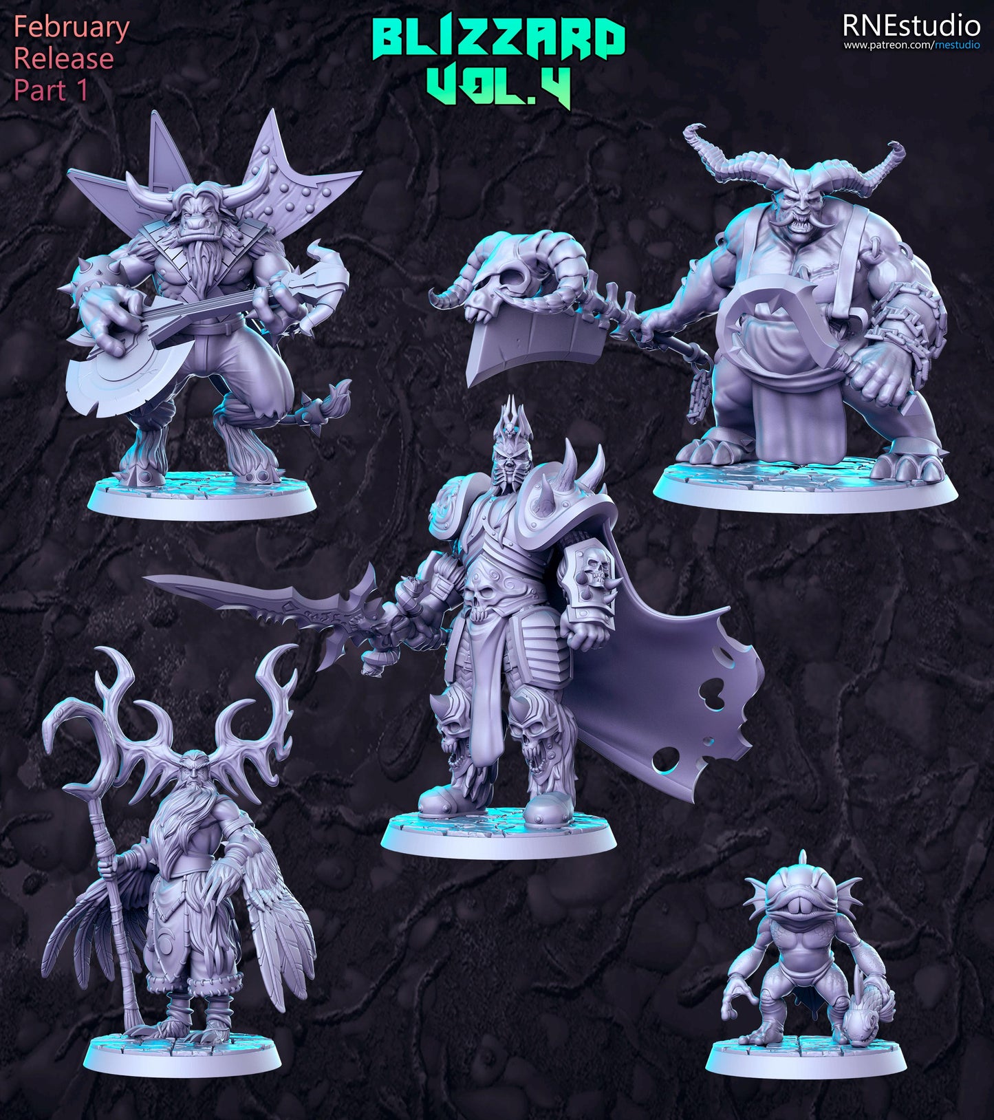 Blizzard Vol 4 Full Set DnD Miniature, Tabletop RPG DnD Mini, D&D Figurines, Fa