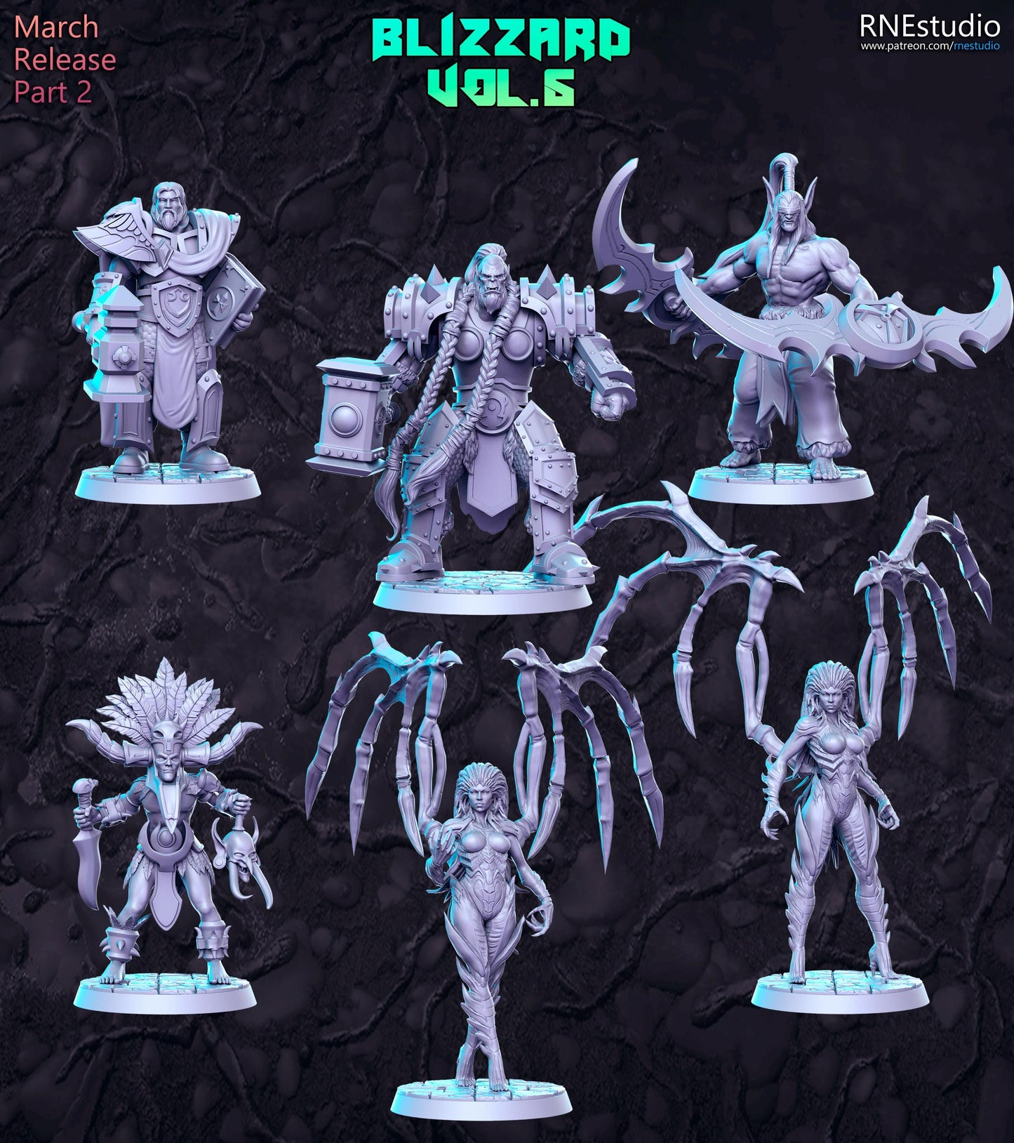 Blizzard Vol 5 Full Set DnD Miniature, Tabletop RPG DnD Mini, D&D Figurines, Fa