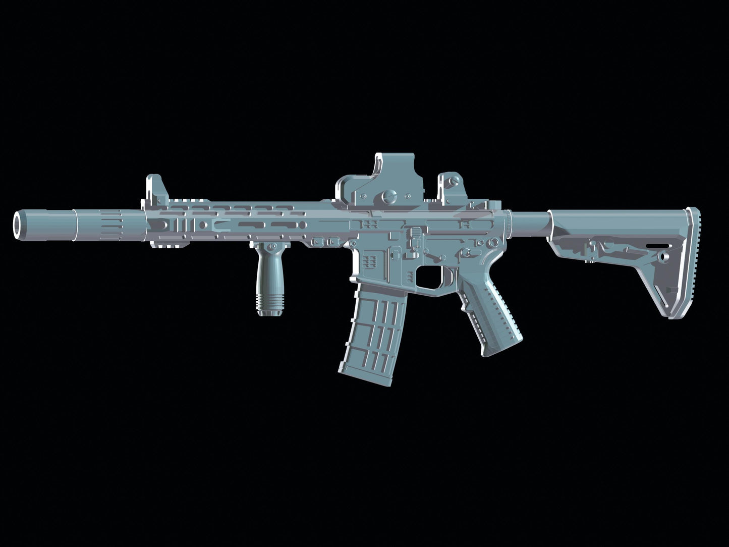 1/12 AR-15 Assault Rifle 1:12 Scale Toy Rifles for toy action figures GI Joe Cl
