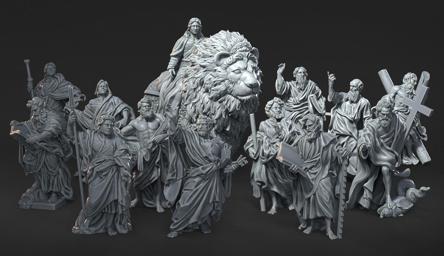 Jesus Christ and Apostles DnD Miniature Set: 40mm Resin RPG Figures